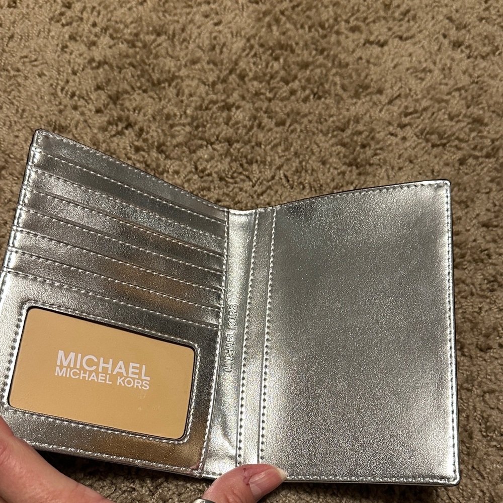 Michael Kors white and silver Travel Passport Cover - Picture 2 of 3